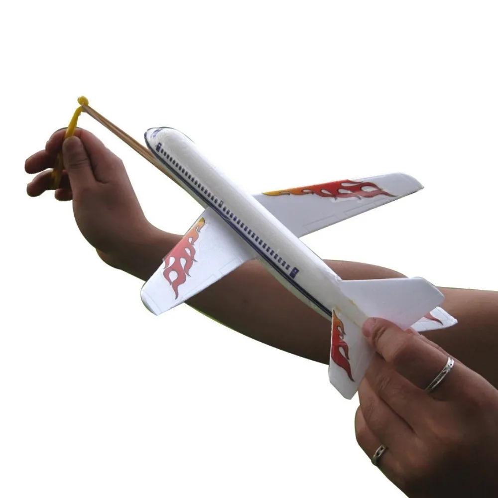 

Ligthweight Airplane Glider Model Popular Plastic Students Flight Competition Rubber Band Powered Helicopter for Outdoor