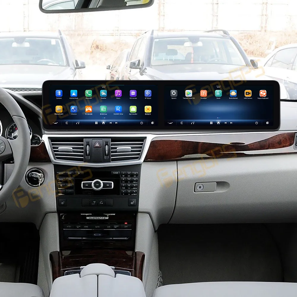 

Автомобильный радиоприемник CarPlay с двойным экраном 12,3 дюйма для Mercedes-Benz E 2009-2012, мультимедийный плеер с сенсорным экраном, GPS-навигация, DSP