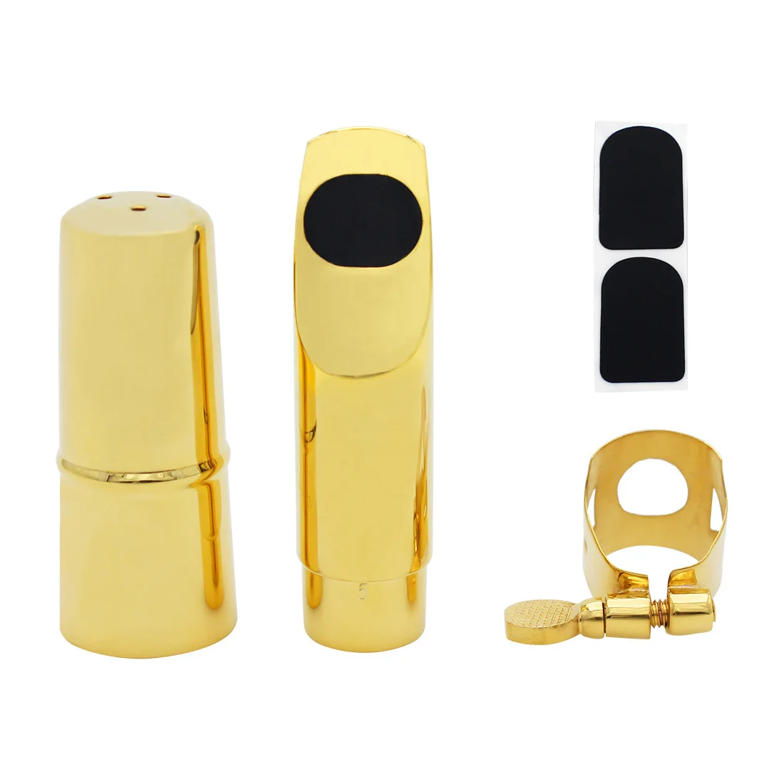 5-8 Size Bb Soprano Saxophone Metal Mouthpiece Ligature Cap Teeth Guard Pad Accessories