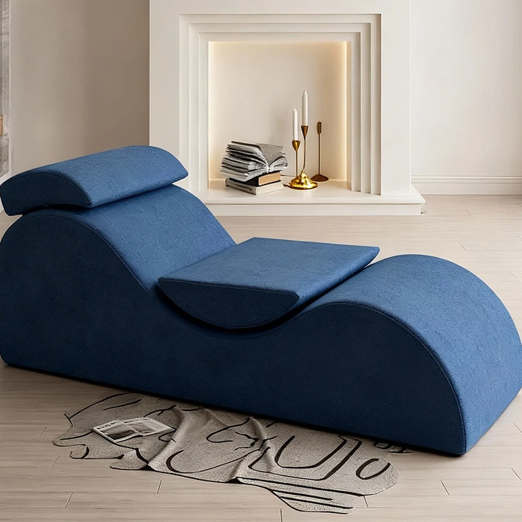%Compression Sofa Recliner Yoga Chair One Seat Lambswool Fabric Cover High-Density Sponge Filling Movable for Bedroom Living Roo