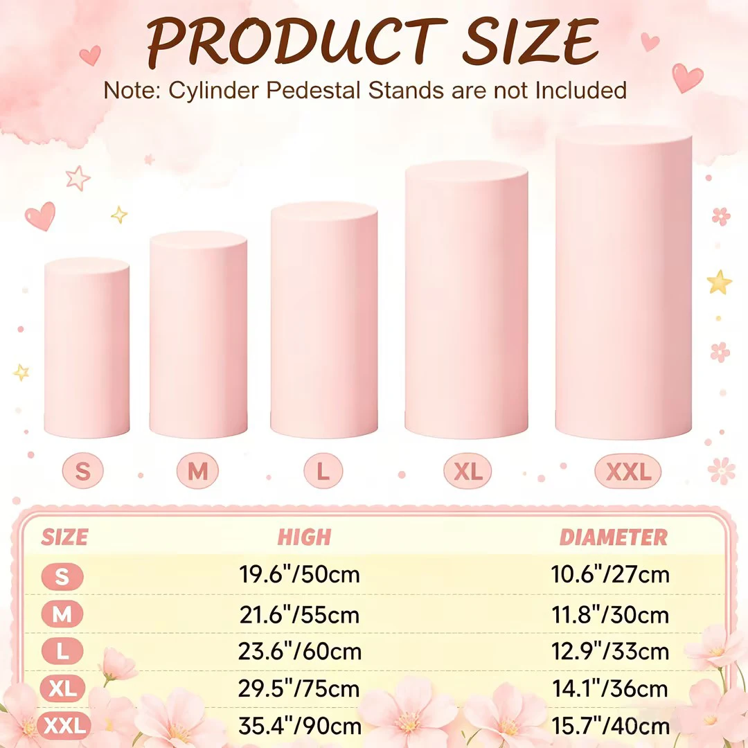 Dessert Pedestal Cover Backdrop Happy Birthday Plinth Cylinder Cover Elastic Lollipop Donut Ice Cream Party Decor