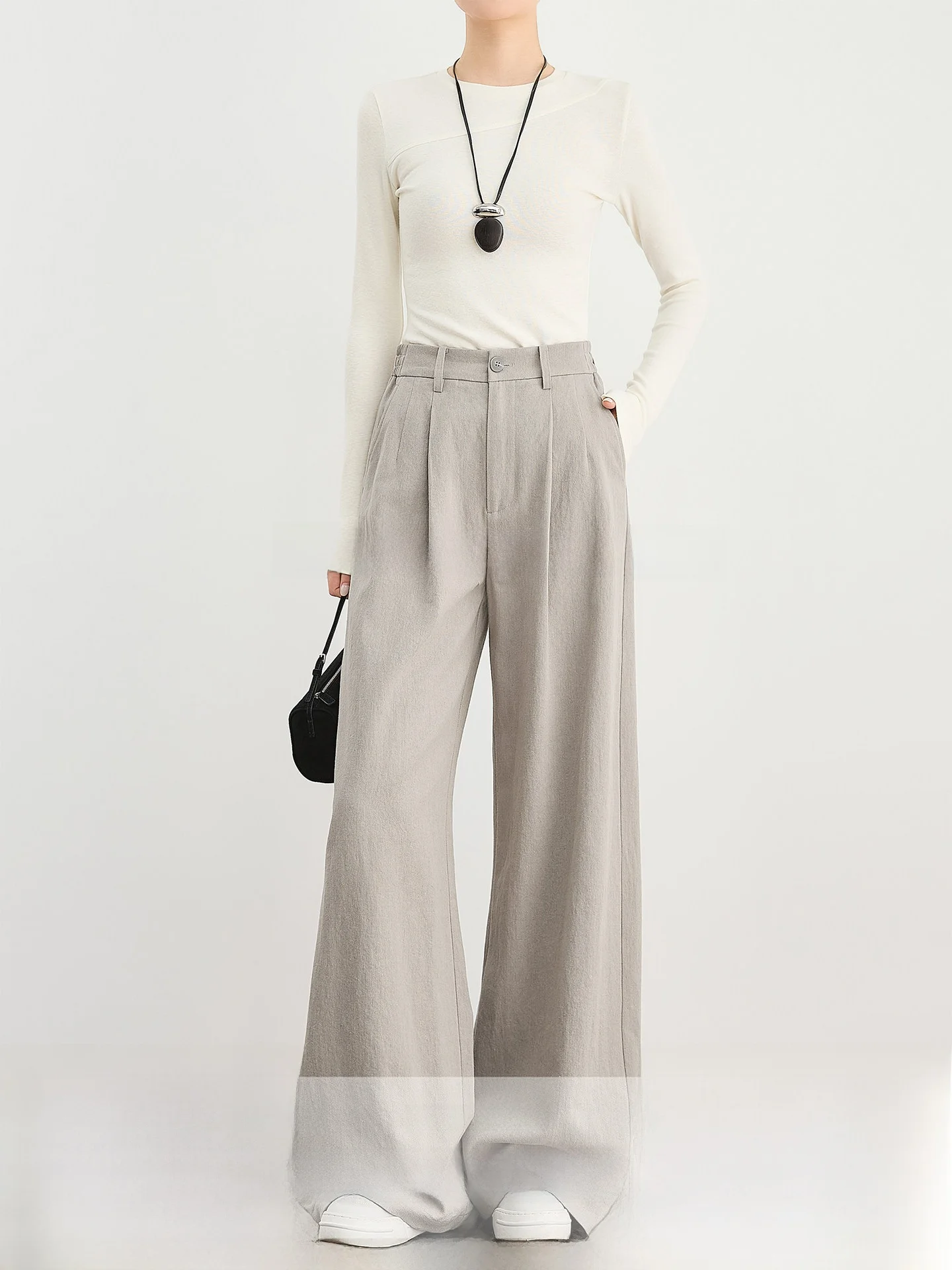 

Брюки FALIN: Роскошные, легкие, из хлопка и льна, широкие, с высокой талией, прямого кроя, струящиеся, в корейском стиле, повседневные