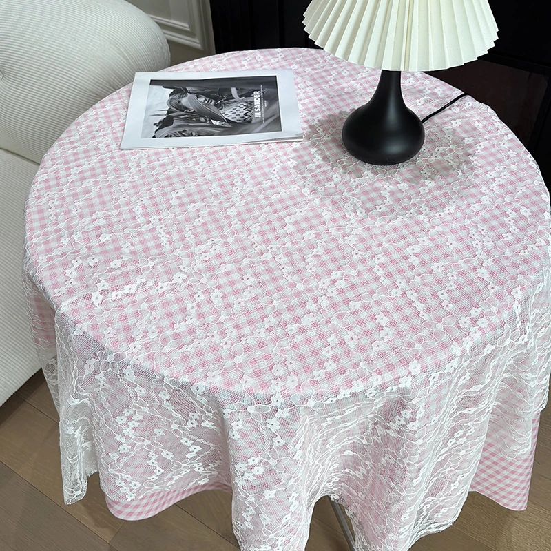 Korean Ins Style Lace Floral Tablecloth Beautiful Easy-Care Desk Decorative Cloth Cozy Banquet Wedding Party Dining Table Cover