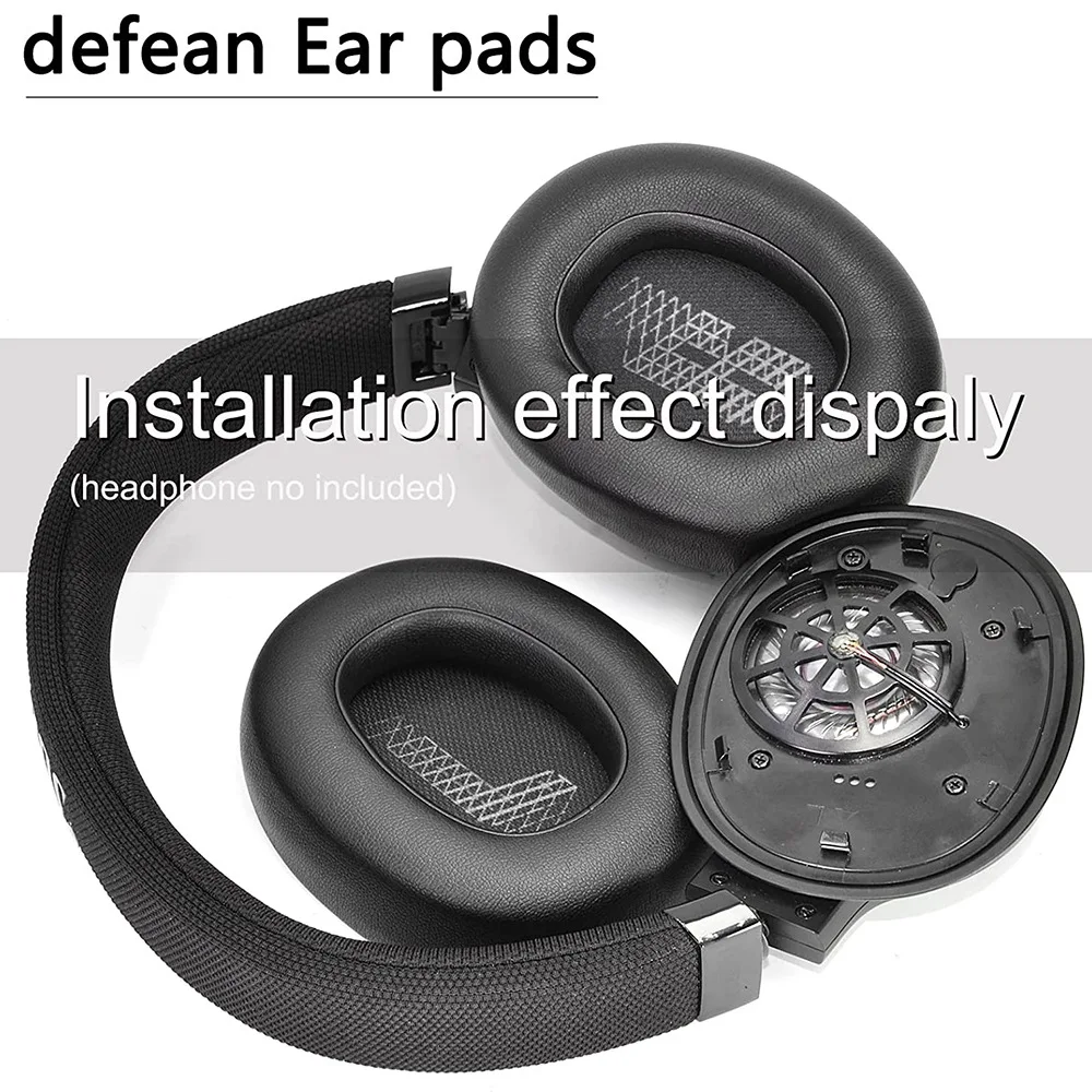 Coussinets d'oreille en mousse à mémoire de forme, coussinets d'oreille de remplacement, compatibles avec JBL E65, E65BTNC, Duet NC, Live 650BTNC Live 660 BTNC