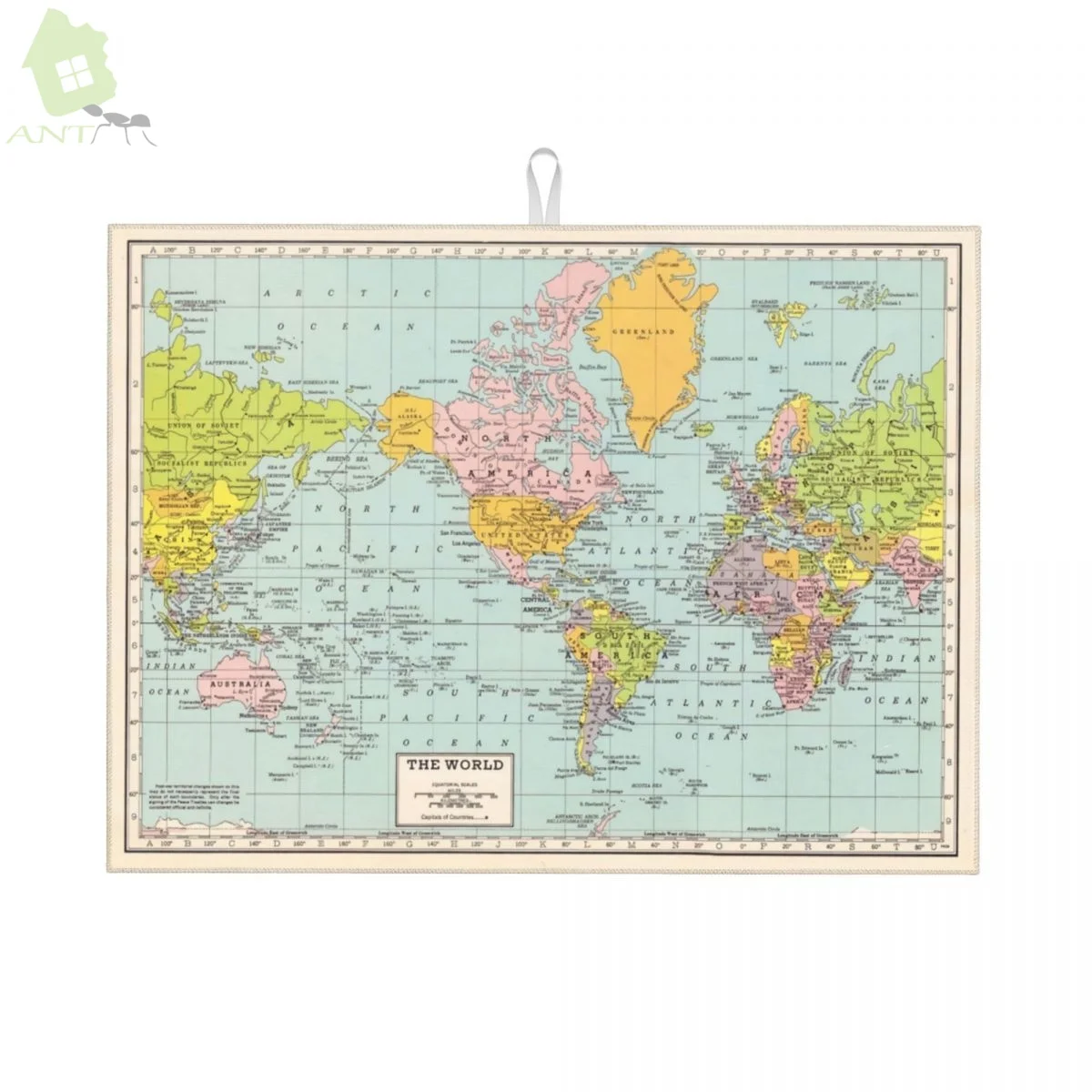 

Dish Drying Mat for Kitchen Counter, World Map Dish Mat Microfiber Drying Pad Dish Drainer Mats 18x24 Inch