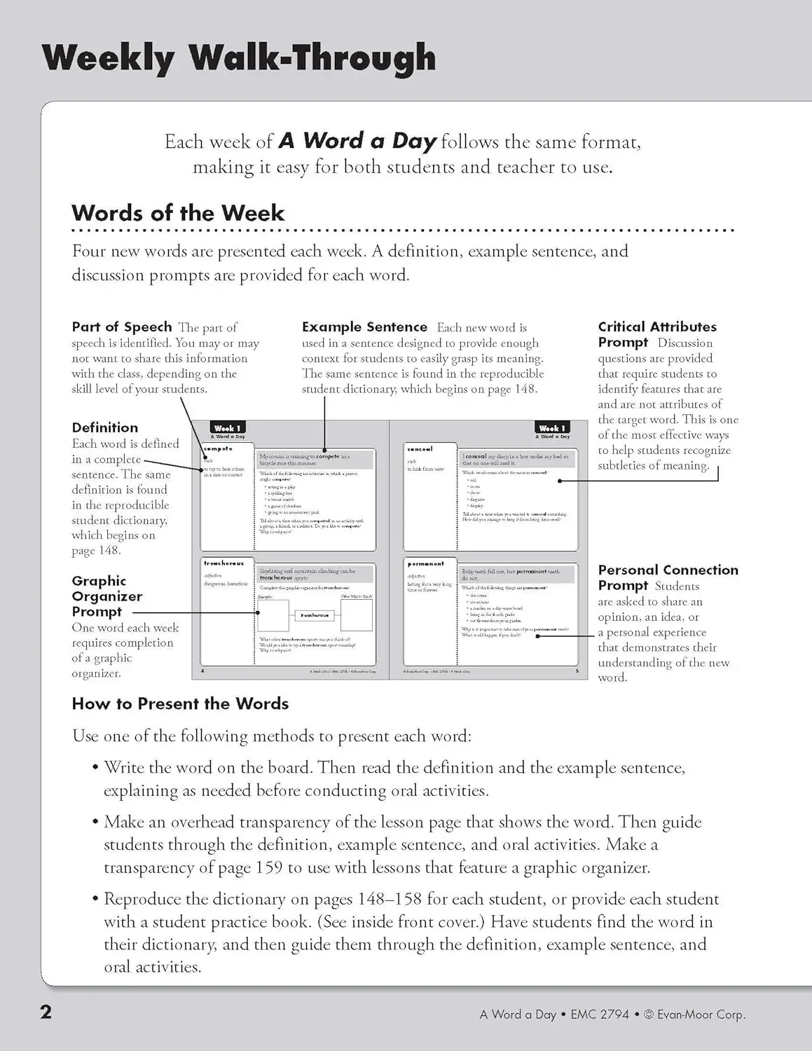 Evan-Moor A Word a Day, Grade 4 TE Workbook,aged 8 9 10 11, English book 9781596734104