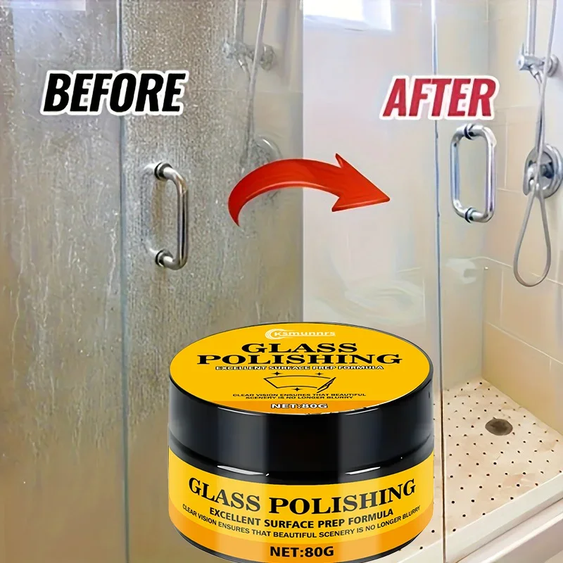 Quick-Drying Bathroom Glass Polishing Powder Oil Film Remover Multi-Surface Streak-Free Shine for Shower Doors
