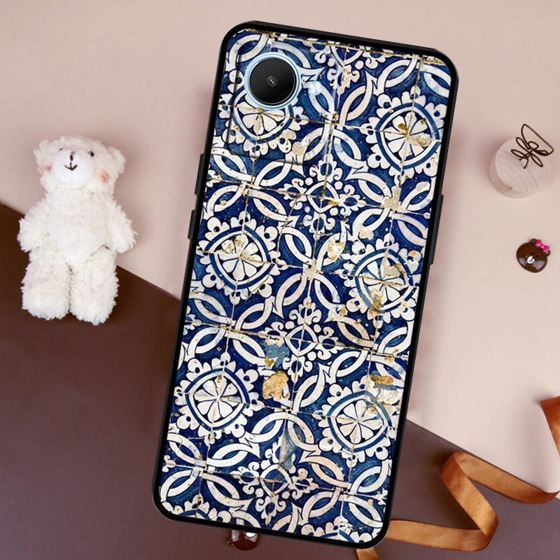 Portuguese Tiles Case For Realme C25s C21Y C25Y C11 C15 C30 C35 10 8 9 Pro Plus 8i 9i GT Neo 2 3 T Master