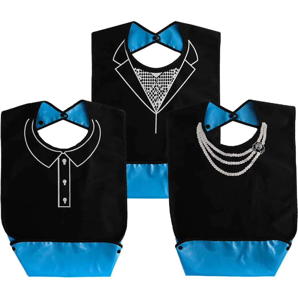 

3Pcs Reusable Waterproof Adult Bibs Senior Clothing Protector Adjustable Neck Comfortable Durable for Elderly Disabled