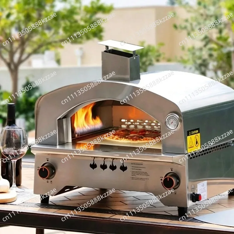 Outdoor Gas Oven with Automatic Rotating Stone -14 Inch Portable Propane Pizza Oven
