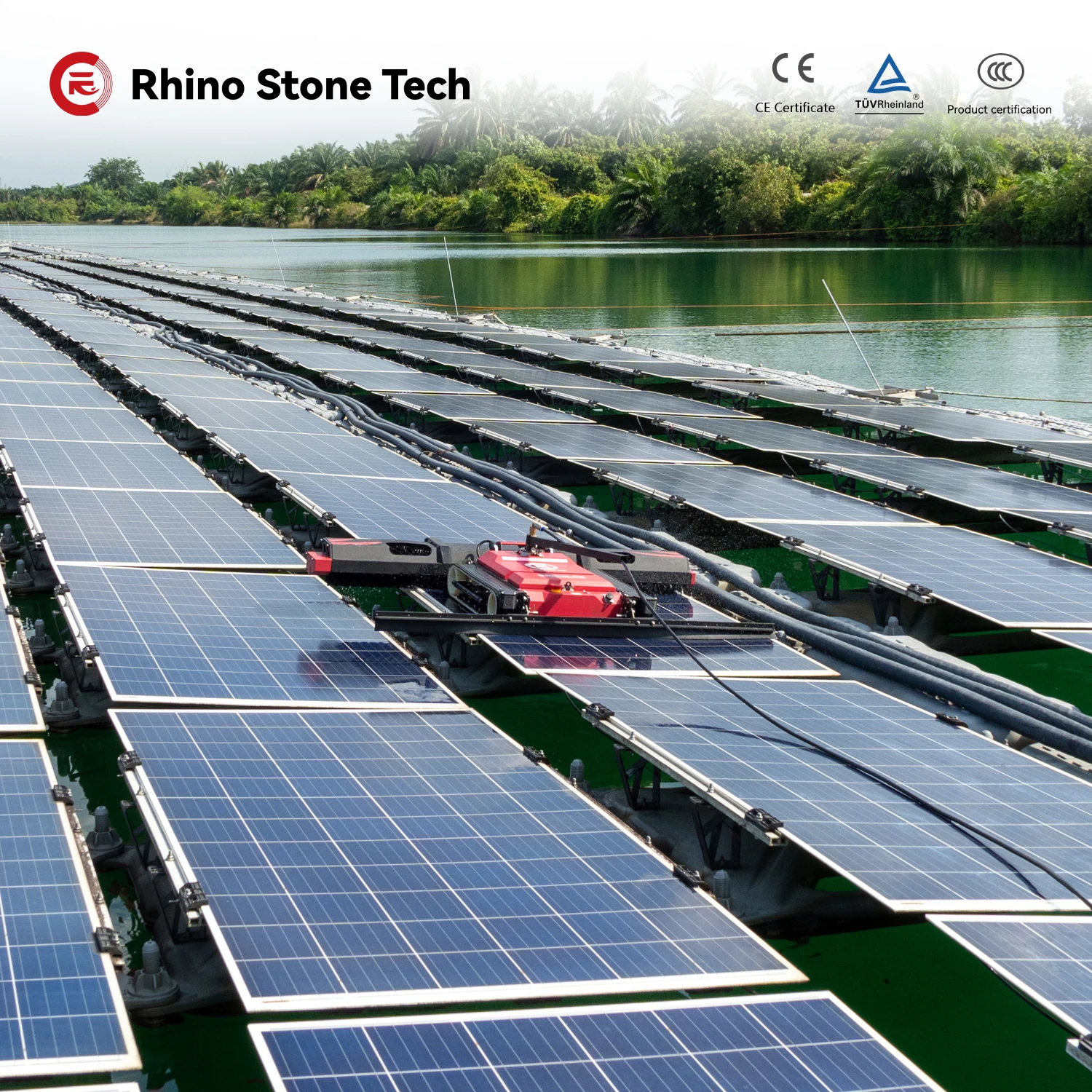 High Quality Battery Powered Solar Panel Cleaning Machine with Water Pump for Industrial Solar Farm PV Panel Deep Cleaning view 3