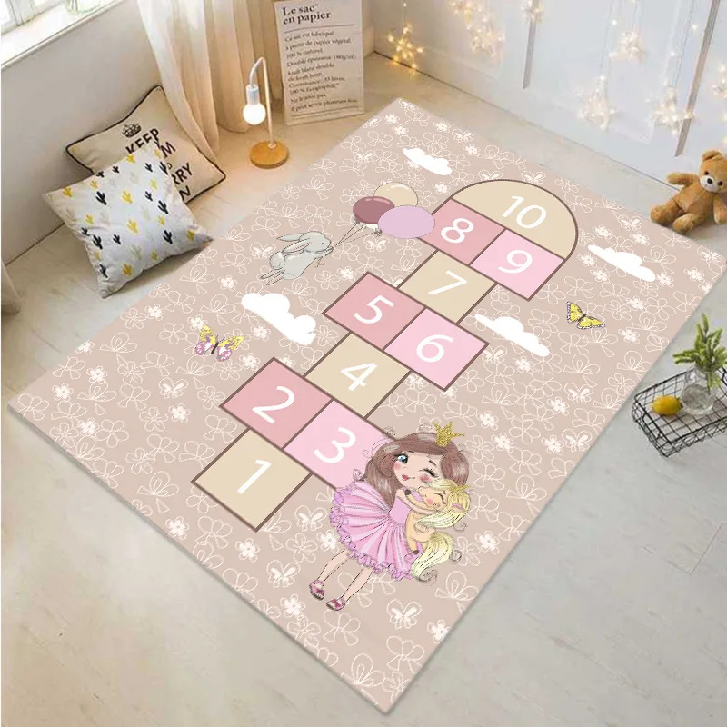 Pink Children Boys Girls Cartoon Game Carpet Kindergarten Early Education Baby Crawling Mat Home Decor
