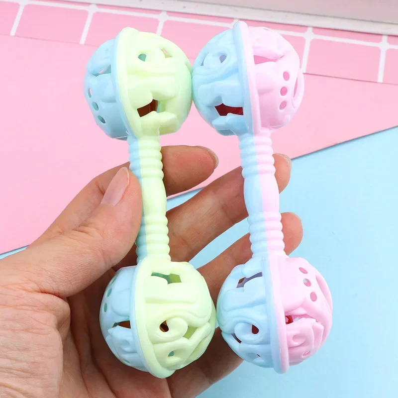 2pcs Toddler Double-headed Hand Rattles Soothing Hand Grip Rattles Toys Baby Rattle Baby Nibbling Toys Baby Toys 0 12 Months