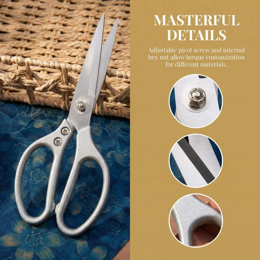 Fabric Scissors Tailors Professional High Carbon Steel Sharp Multipurpose Scissors for Sewing, Leather, Craft, Kitchen, Garden
