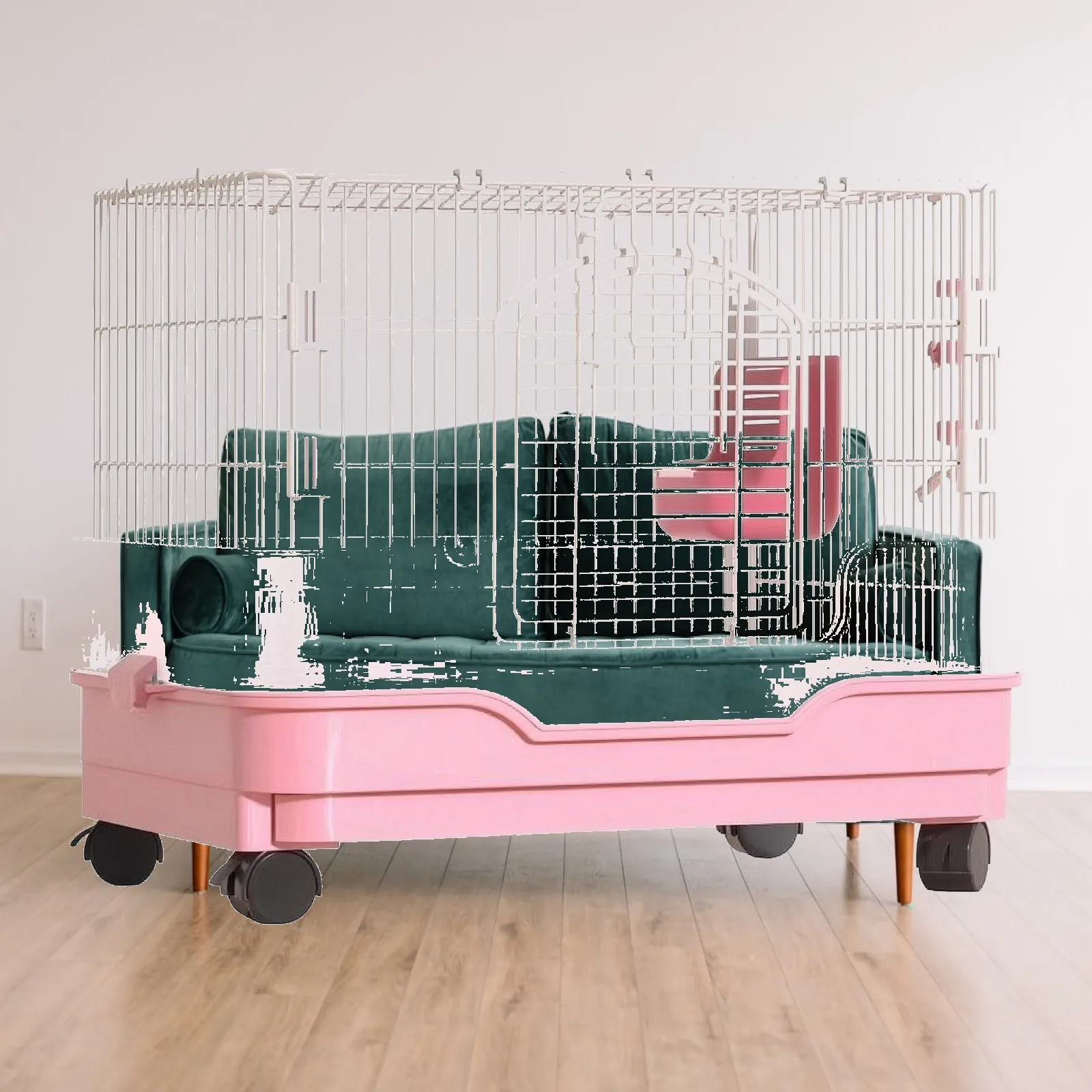 Indoor Rabbit Enclosure with Low Carbon Steel Wire Small Animal Cage for Guinea Pigs Chinchillas Home Habitat