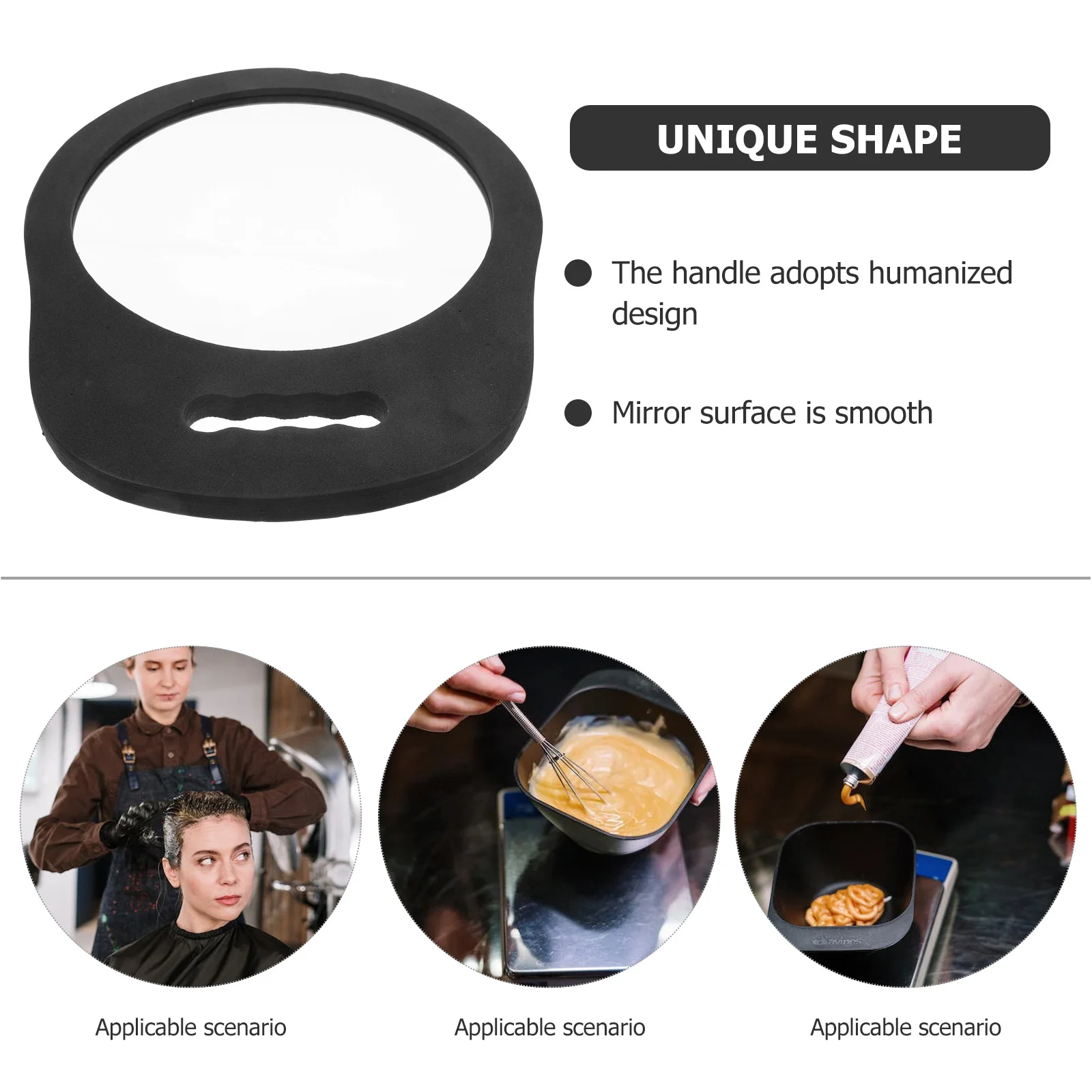 Comfortable Use Mirror Back Hair Cutting Barber Salon Hairdresser Hand Handheld