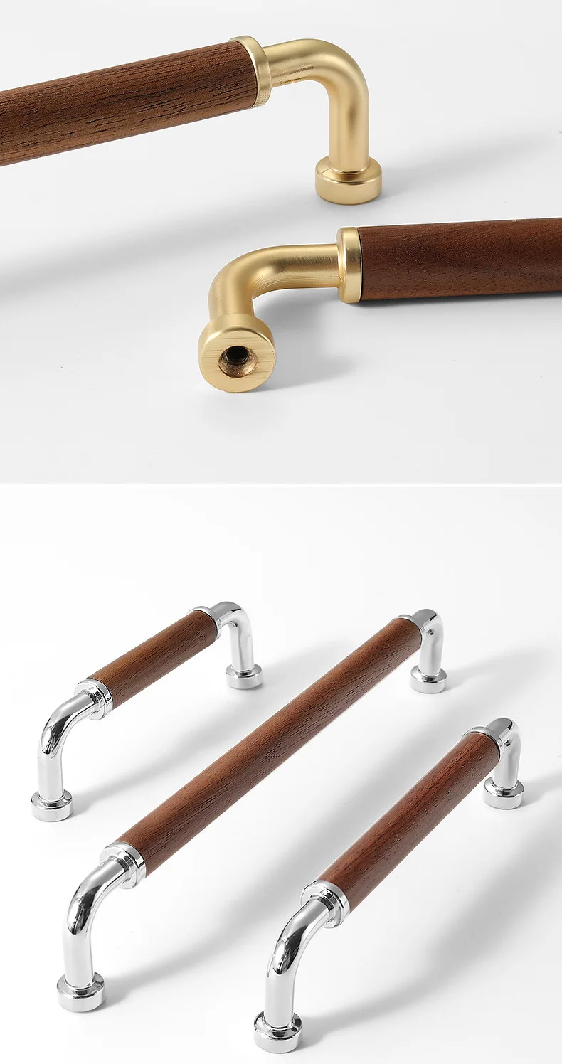 YUTOKO Vintage-Schrankgriffe aus Walnussholz, antike bronzefarbene schwarze Zinklegierung, Küchenschrank-Türgriffe, Möbelknöpfe – Detail 14