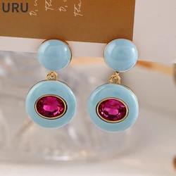 Modern Jewelry Vintage Temperament Purple Blue Earrings For Women Accessories Gifts