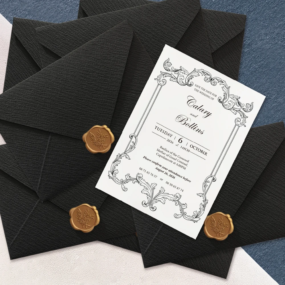 

5/10/20/30PCS Custom Wedding Invitation Sets, Personalized Wedding Invitations, Including Envelopes and Wax Seals