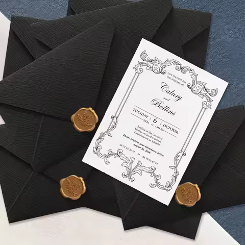 5/10/20/30PCS Custom Wedding Invitation Sets, Personalized Wedding Invitations, Including Envelopes and Wax Seals