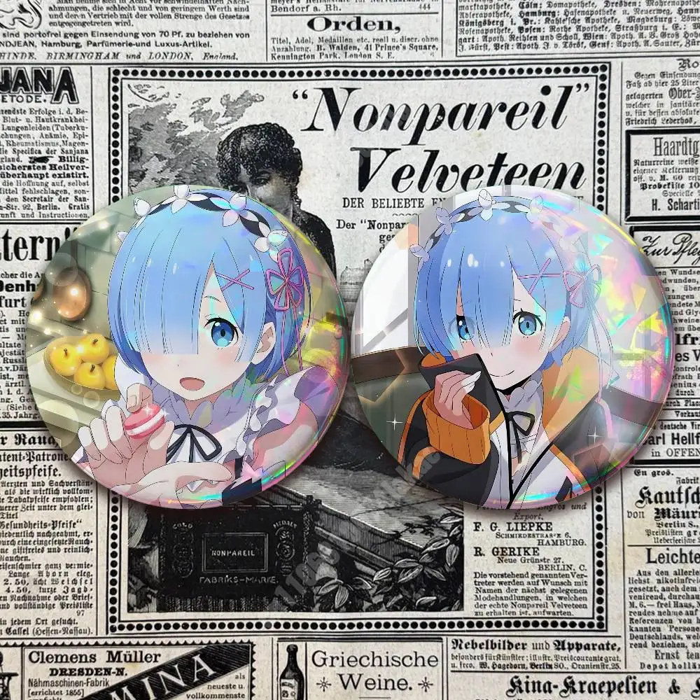 Rem Re Zero Button Badge 2PC Sets for Bags & Clothes & Accessories Metal Pin Vibrant Collection