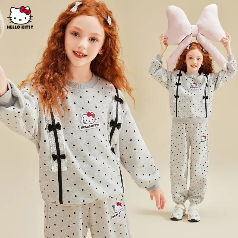 

Fashion 2-piece Set Children's Clothing Jacket Sanrio Hello Kitty Elementary Student Men's Clothes Baby Jackets Kids Winter Girl