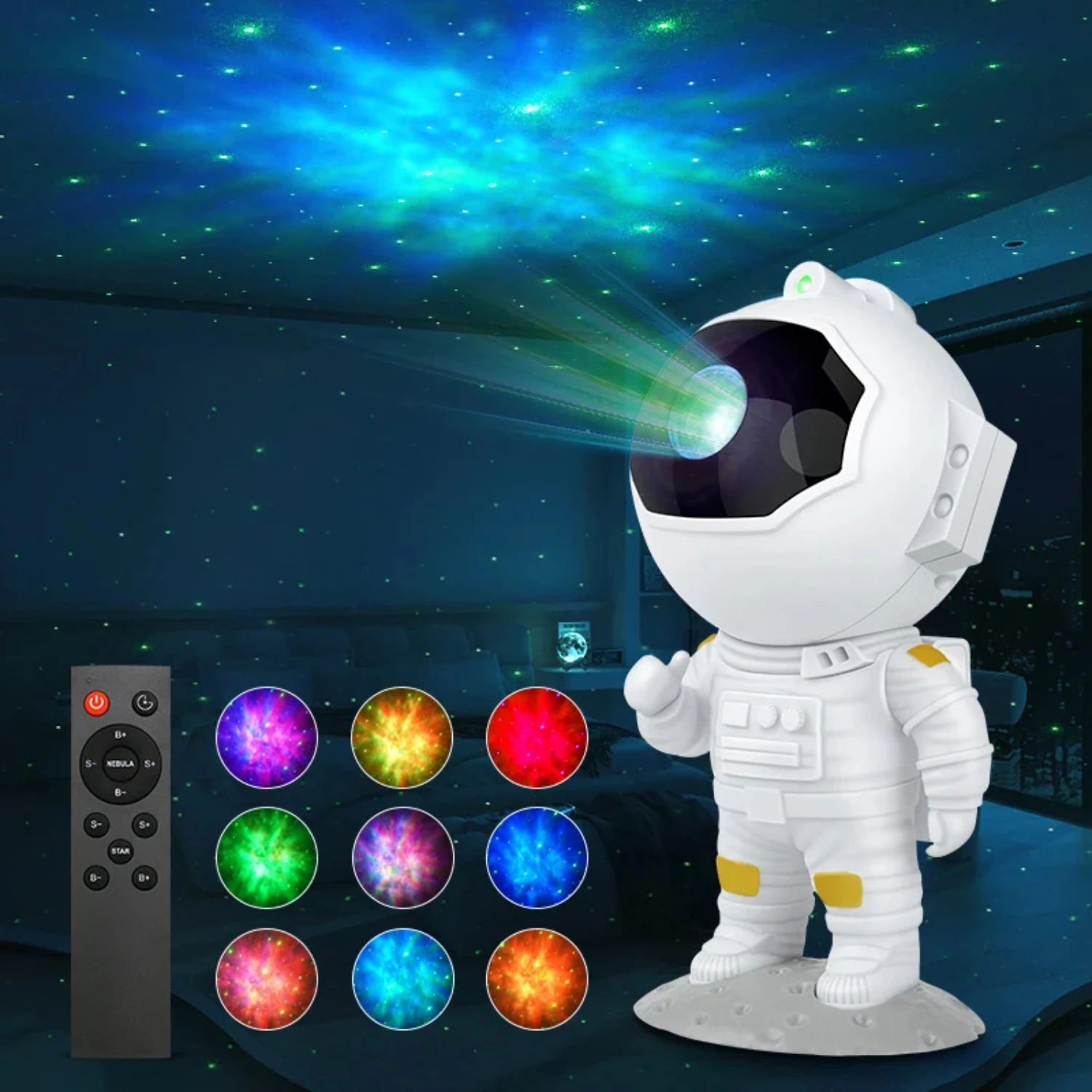 Proyector de estrellas, luz nocturna, astronauta, nebulosa, proyector espacial, regalo, decoración de dormitorio, nuevo