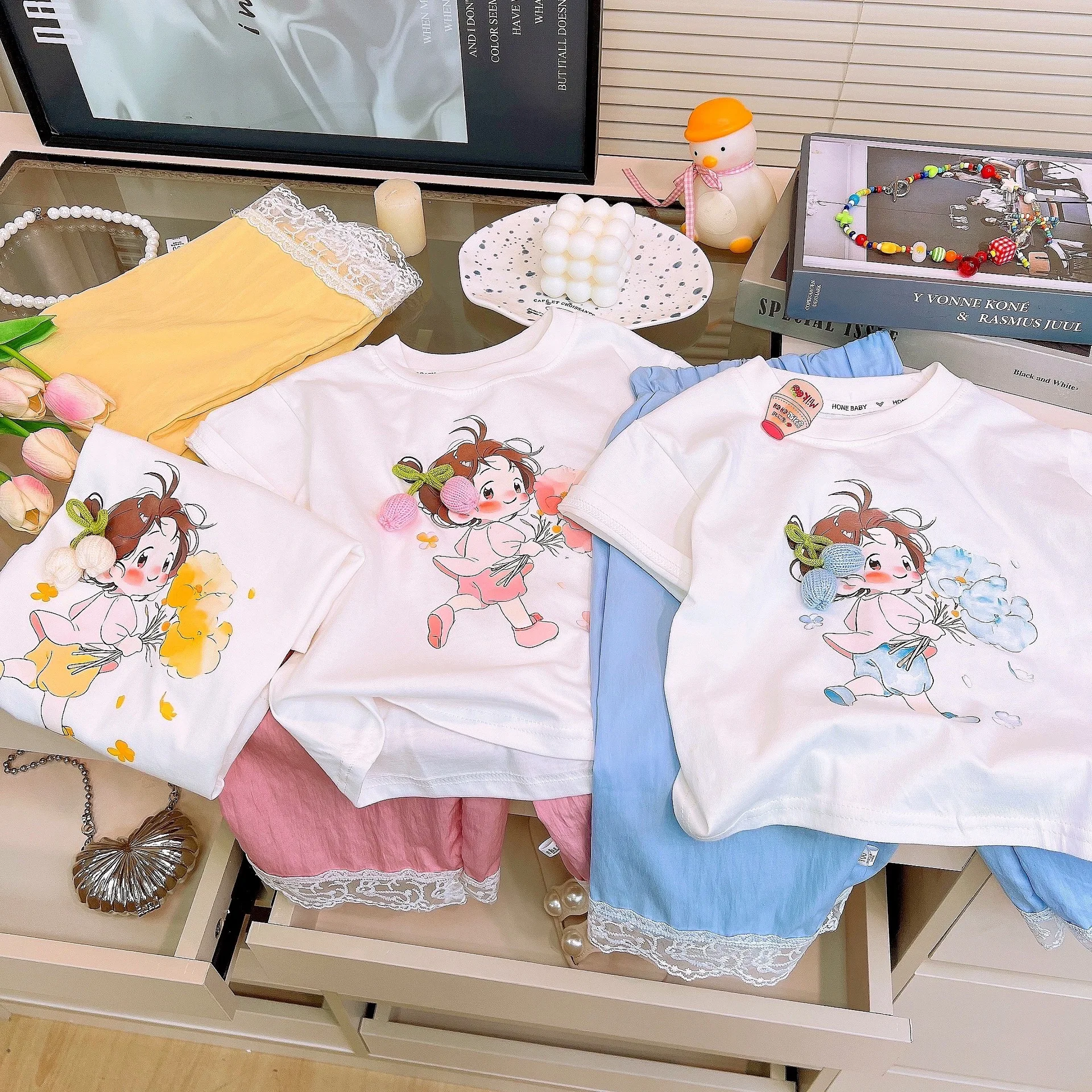 

18M-11T summer child kids girls cute cartoon short sleeve T shirt