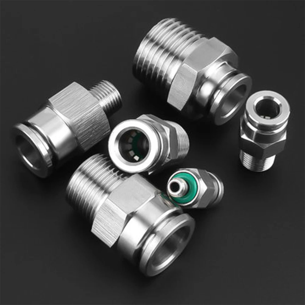 PC 304 Stainless Steel Pneumatic Quick Coupling Tool Compressor for 4 6 8 10 12mm Hose Coupling Male NPT1/8 1/4 3/8 1/2