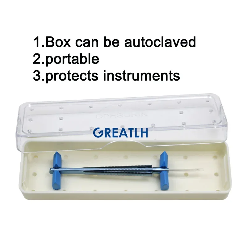 GREATLH 1 szt. Kleszcze kapsuloreksowe Kleszcze Retinalne Tytanowy stop Oftalmiczny instrument chirurgiczny 19G 20G 23G
