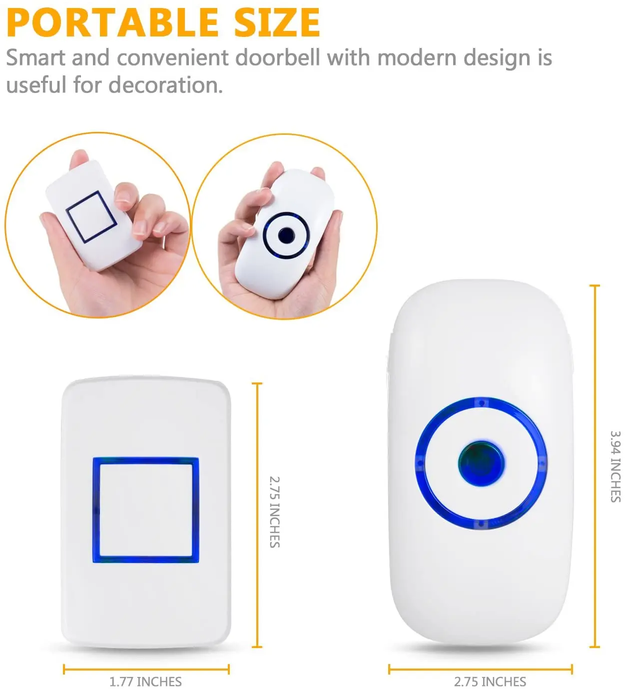 Door Bell Wireless Up To 150m No Wires Modern Gate Door Bell