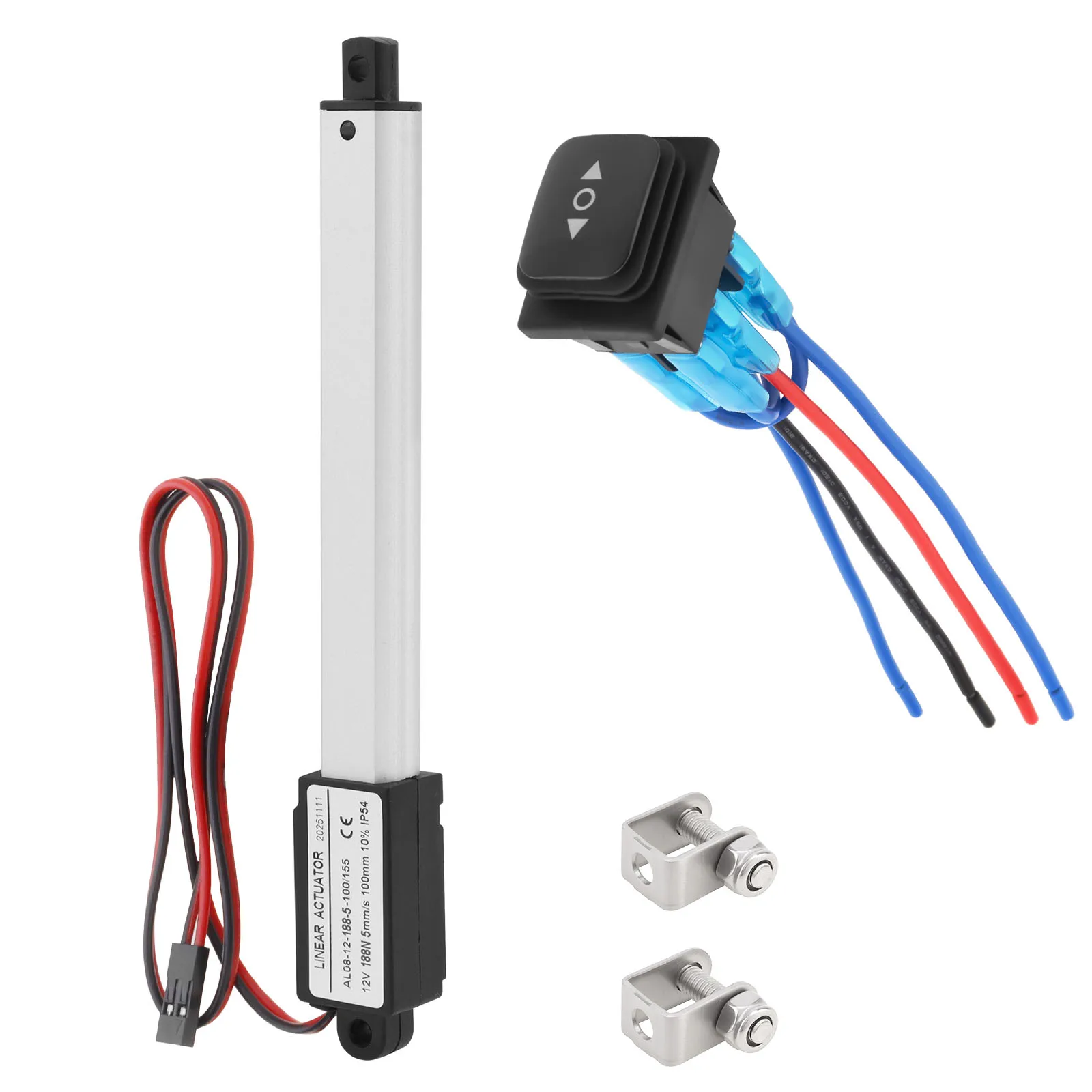 10-200mm Stroke Mini Linear Motion Actuator 180N/96N/64N/32N 12V High Speed Micro Electric Linear Actuator for Home Automation