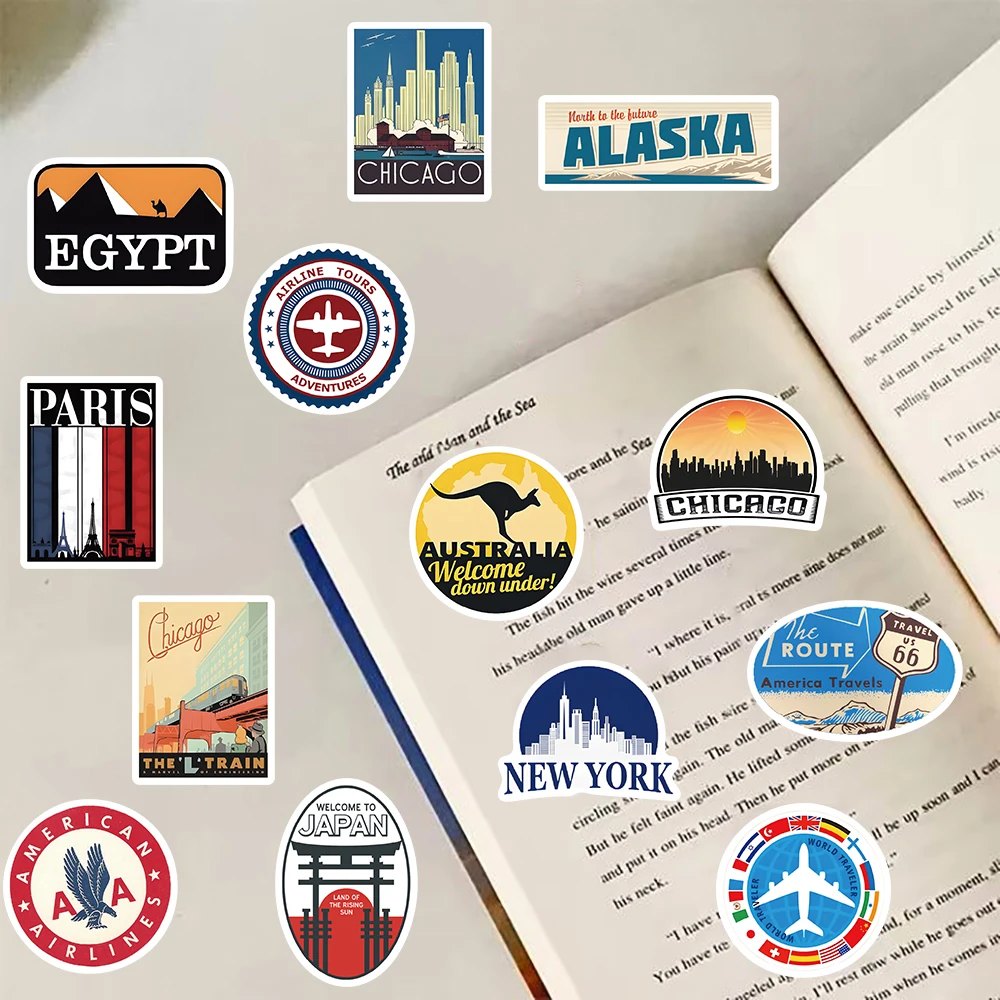 30PCS Retro Sticker Nostalgia Laptops Motorcycle DIY Phone Cool Home Decoration Scrapbook Waterproof Luggage Graffiti Sticker