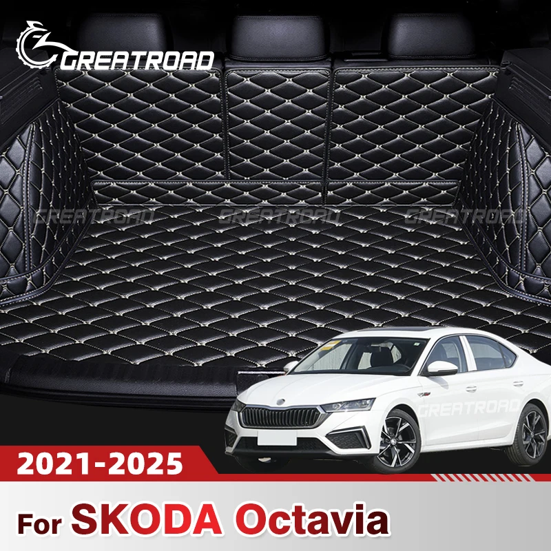 

For SKODA Octavia 2021 2022 2023 2024 2025 Auto Full Coverage Trunk Mat Car Cover Pad Cargo Liner Interior Protector Accessories