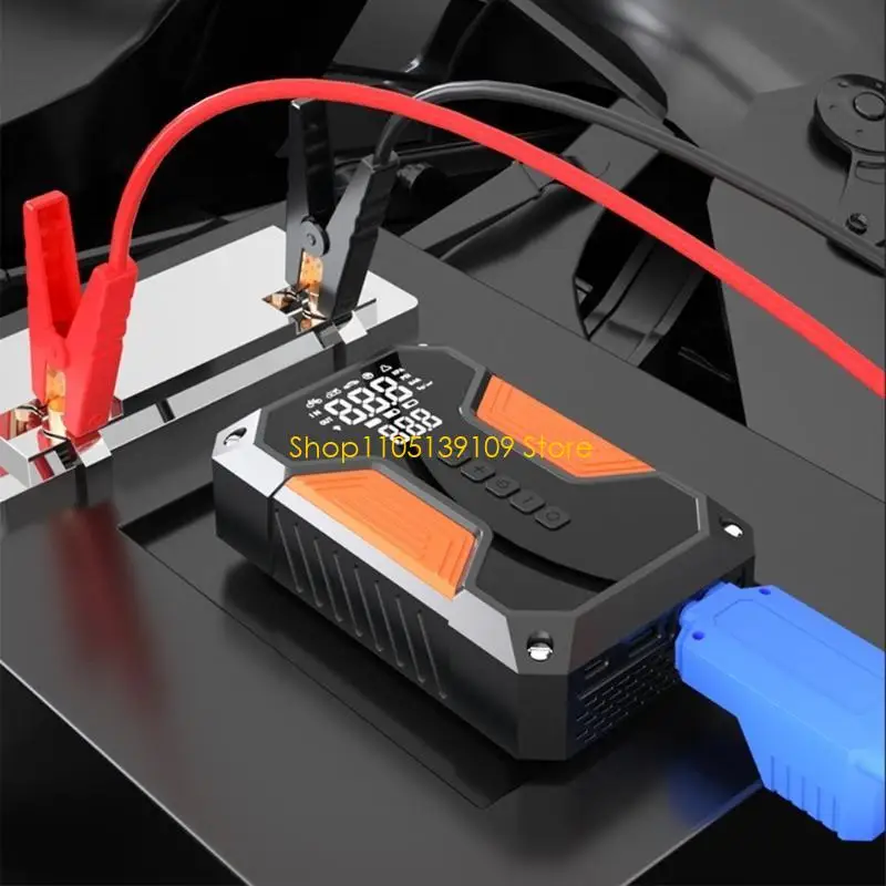 

Быстрый перезаряжаемый насос для накачивания шин для транспортных средств, стартер с воздушным компрессором 8000 мАч, идеально подходит для дорожных поездок, новогодний подарок