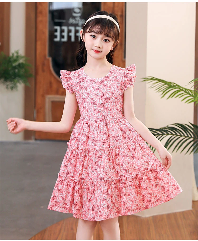 

4-11T summer children kids girls fashion cute sleeveless dress