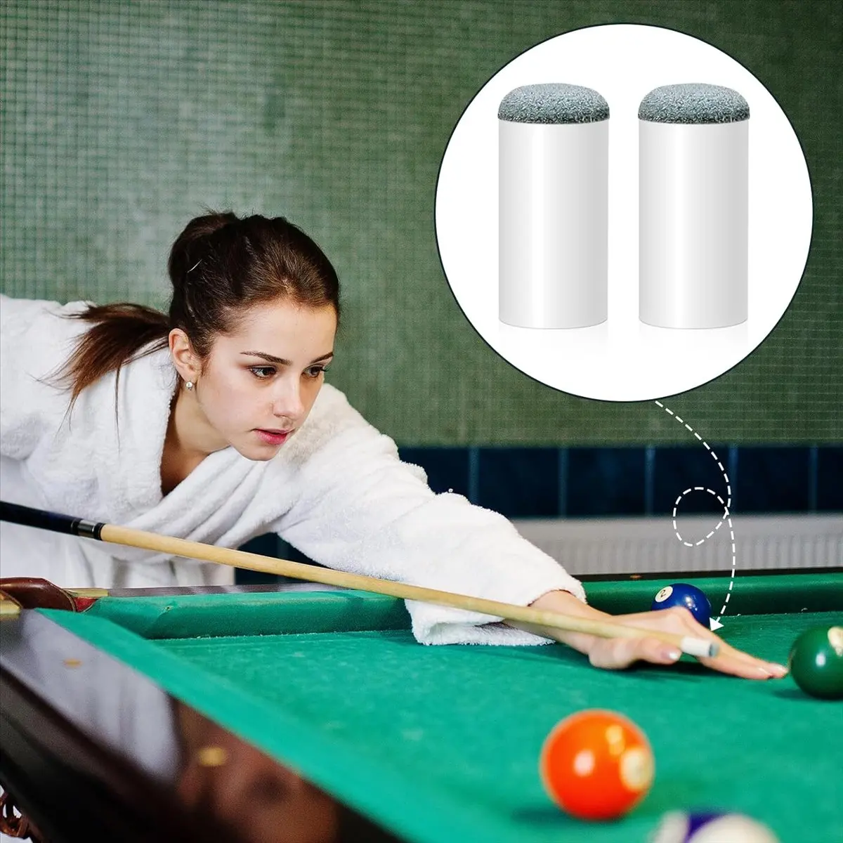 40 Pack Billiard Pool Cue Tips, Slip on Pool Cue Repair Tips Kit 12/13mm Billiard Pool Cue Stick Tips Screw on Tips-A49I view 6