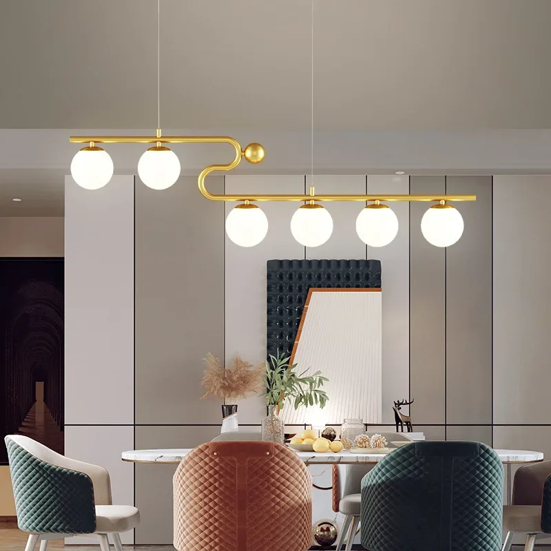 

Modern White Glass Ball Ceiling Chandelier Magic Beans Pendant Light for Dining Room Table Bedroom Suspension Luminaire