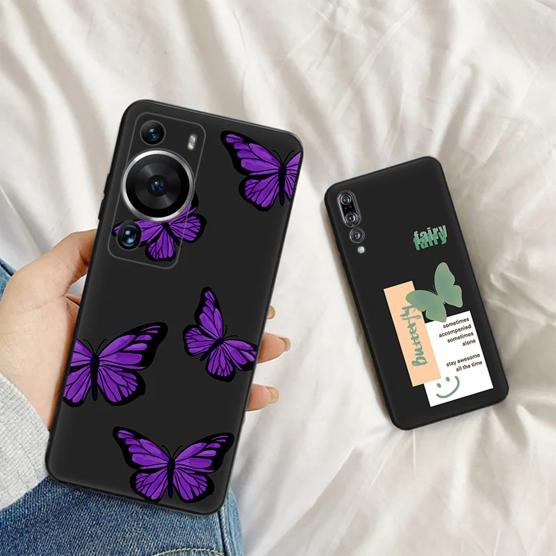 Phone Case For Motorola G200 One Fusion G30 G31 Huawei P20 P30 P40 P-Smart iphone6 Blue Purple Green Butterfly Matte Soft Cover