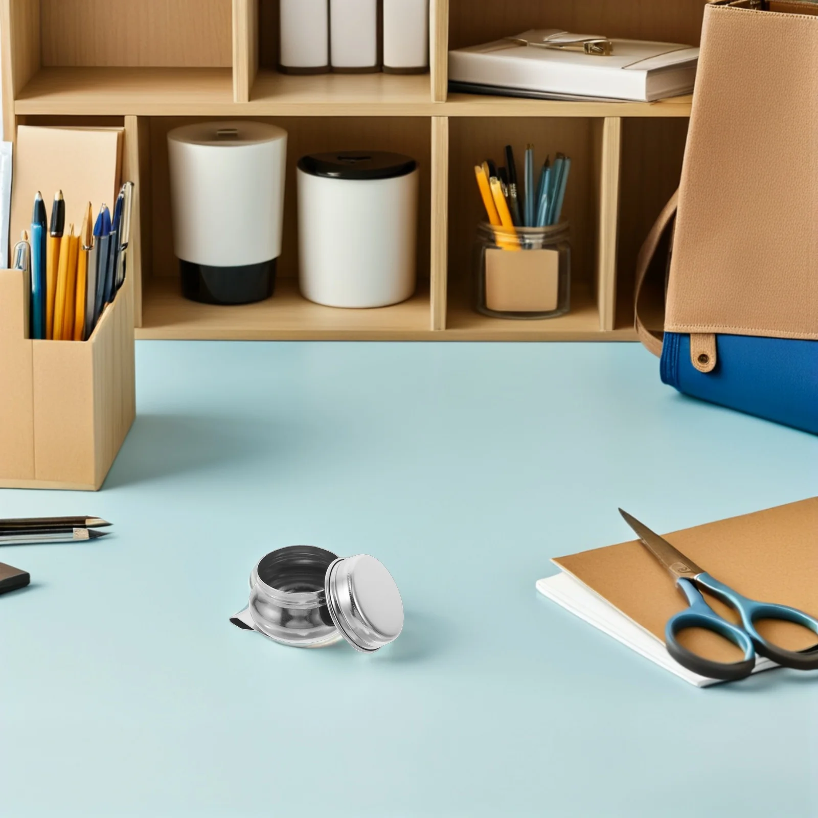 

3pcs Stainless Steel Paint Brush Wash Pot 4.5X4.5X2.5Cm Durable Oil Painting Color Mixing Cup With Lid Brush Cleaning Bucket For