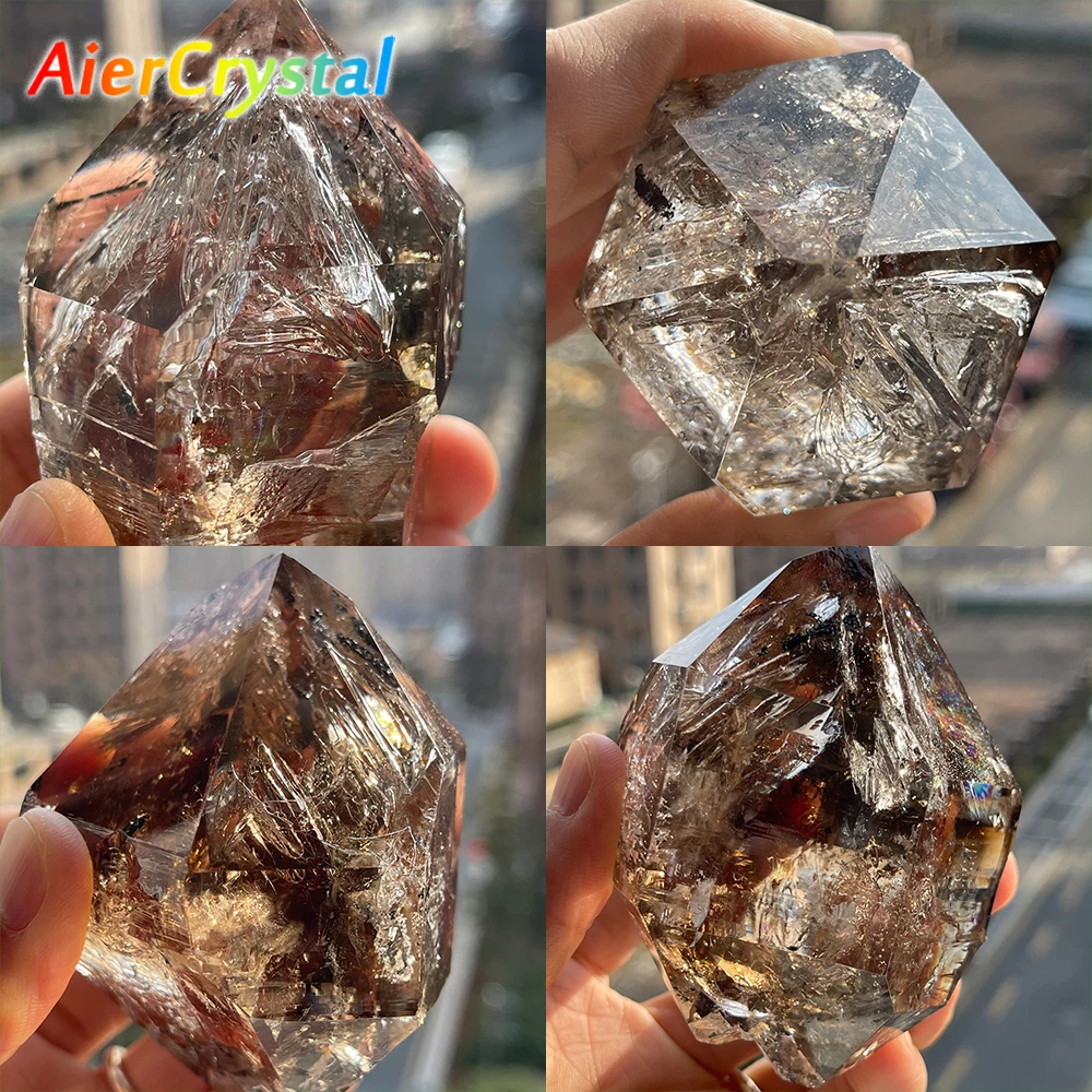 Natural Herkimer Diamond Skeleton Energy Transfer Irregular Healing Crystal Mineral Power Gemstones Room Decor Fengshui Gift