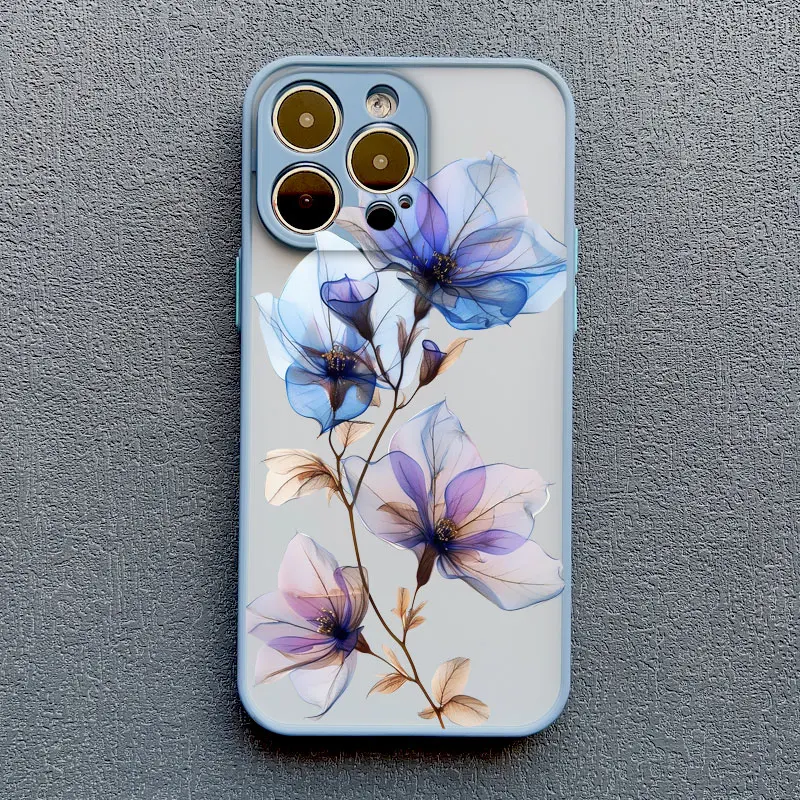 Tinte Waschen Malerei Blume Telefon Fall für iPhone 17 16 14 13 12 11 Pro Max X XS XR 16 15 14 Plus 12 13 Mini Stoßfest Zurück Abdeckung – Detail 3