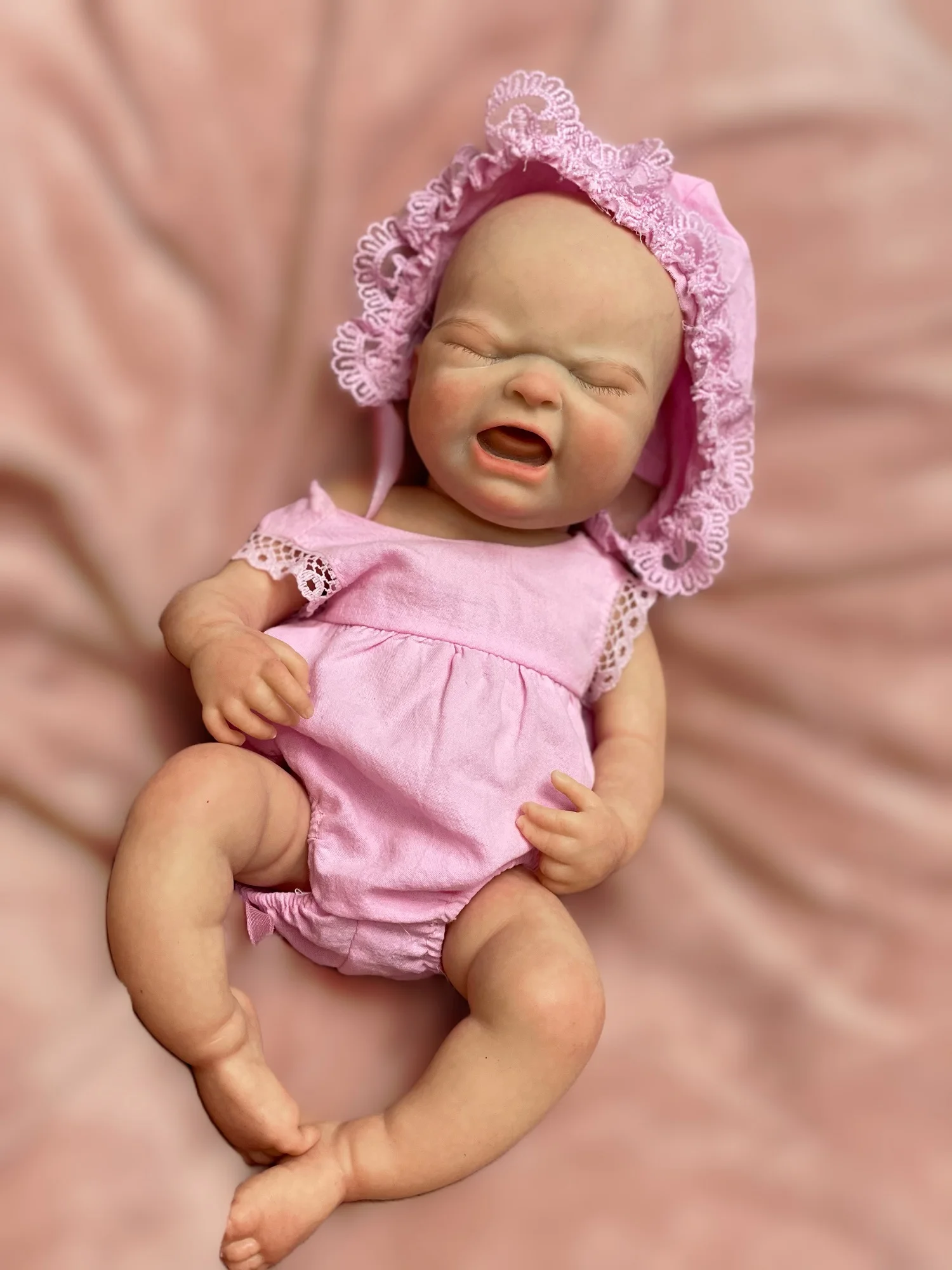 13Inch Sleeping Maria Solid Silicone Reborn Girl Doll 3D Painted Skin Visible Veins Handmade Soft Touch Silicone Newborn Doll