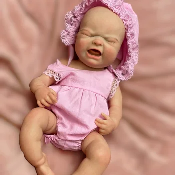 13 inch sleeping Maria solid silicone reborn baby girl doll 3D painted skin visible veins handmade soft touch silicone newborn baby doll