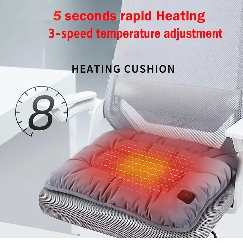 45X45cm Washable USB Heating Cushion 3-speed Thermostat Office Sedentary Car Home Winter Warm Physiotherapy Electric Heating Pad