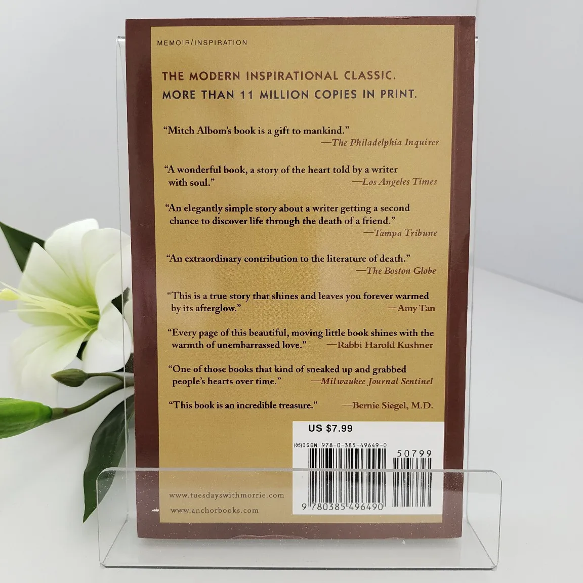 Tuesdays with Morrie Inspirational Book, Heartwarming Story About Life, Love and Life's Greatest Lessons English Book