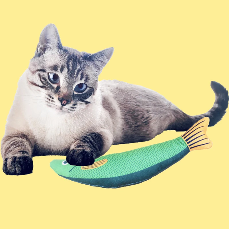 Katzenspielzeug Neue Plüschtiere Katze Selbstglückliche Spielzeuge Simulation Fisch Beständig gegen Greifen und Schleifen der Zahnreinigung