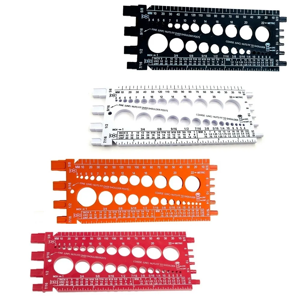 1 szt. Cal z gwintem nakrętka śruby i metryczny Tester śrub rozmiar metryczny Tester miernika narzędzie pomiarowe do śrub pomiarowych