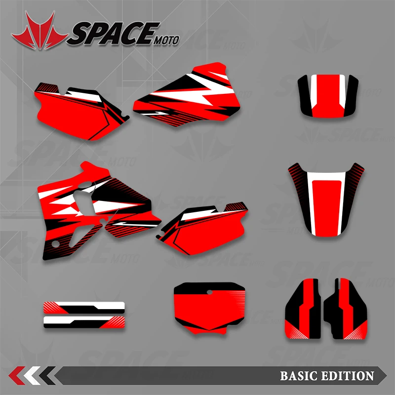 SPACE For Honda 96-02 CR80 Full Set Motorcycle Graphics Decals Stickers Kits Number Name Background Custom