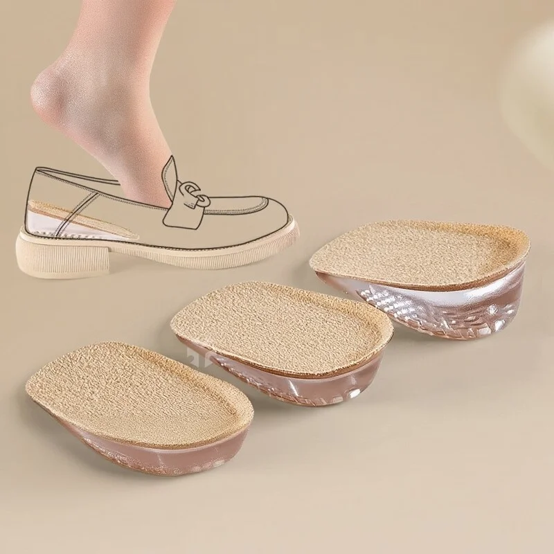 1 Pair of Silicone Height-Increasing Insoles, Invisible Internal Height-Increasing Insoles for Women, Won'T Cause Foot Fatigue, Soft Bottom, Comfortable Heel Half Insoles